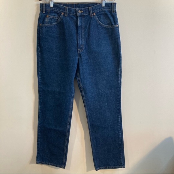 LEVI’S Sz 36 x 30 Orange Tab High Rise Classic Mid Wash Tapered  Leg Jeans - Picture 1 of 12